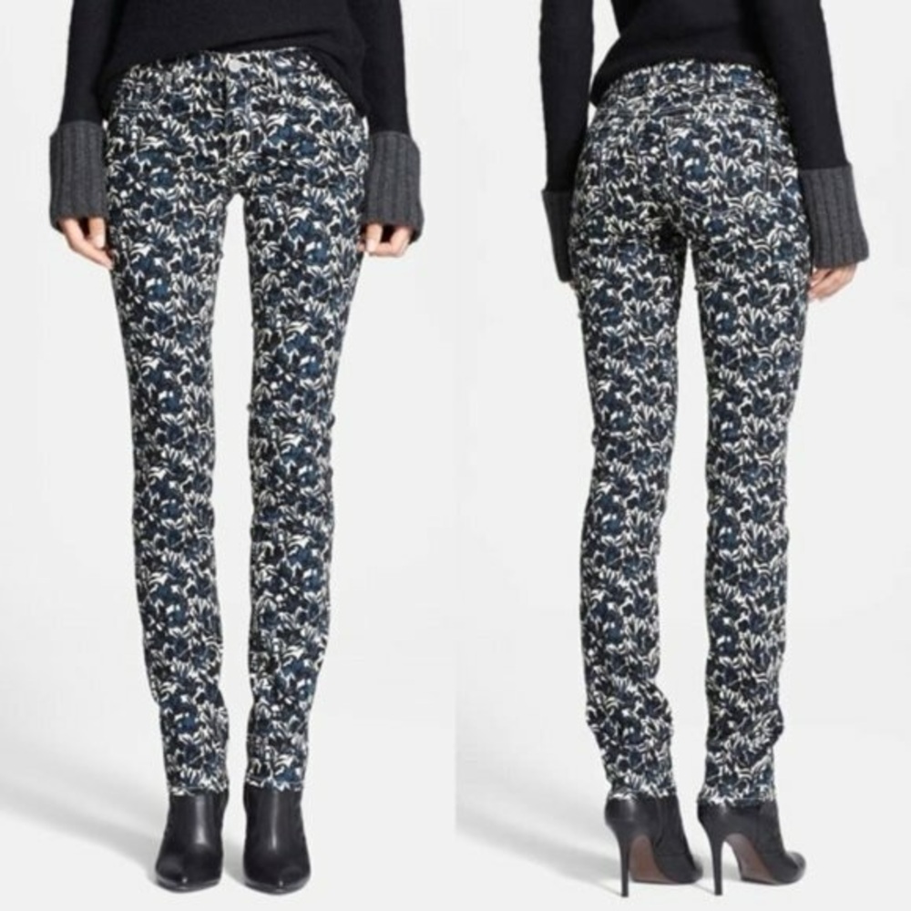 Tory Burch Blaire Skinny Jean in Sandshell Nouveau Flower sz 28